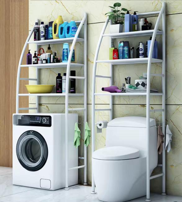 Étagère de Rangement WC & Machine à Laver - Gain de Place 3 Niveaux (Modèle Voilier)