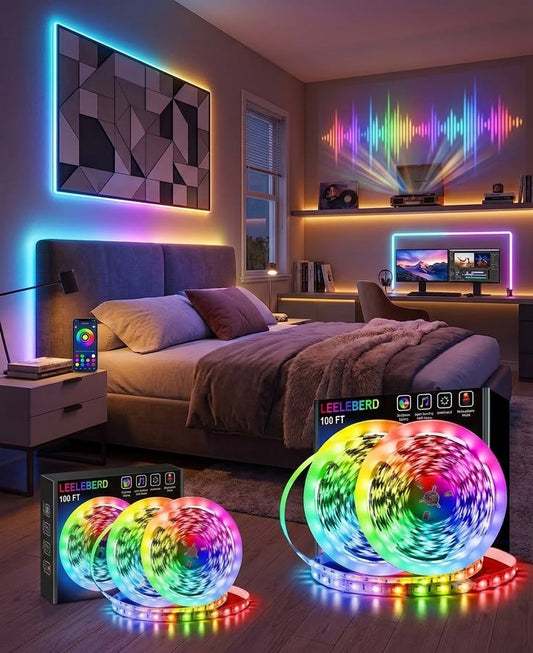 🌈 Ruban LED RGB 5M – Contrôle App & Télécommande IR 44 Touches | IP65 Waterproof