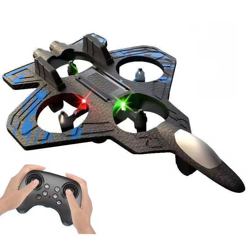 Drone Avion RC Chasseur Furtif – Lumières LED & Manette Pro | Le Cadeau Parfait !