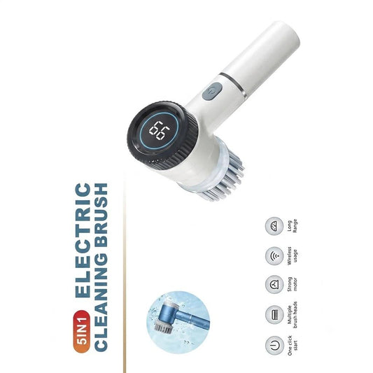 🧹 Brosse Électrique 5-en-1 – Nettoyage Puissant & Sans Effort Partout Chez Vous !