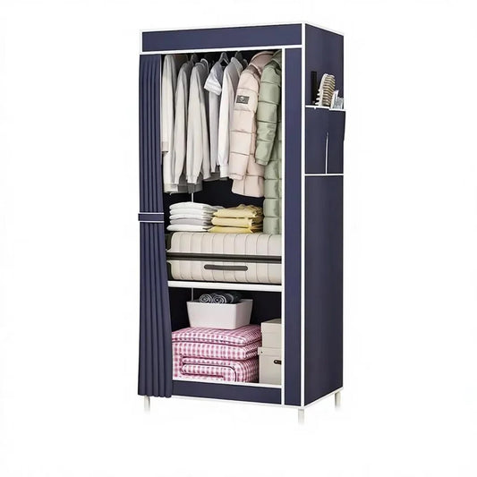 Armoire Penderie Portable XXL (105x45x170cm) - Structure Acier & Housse Anti-Poussière