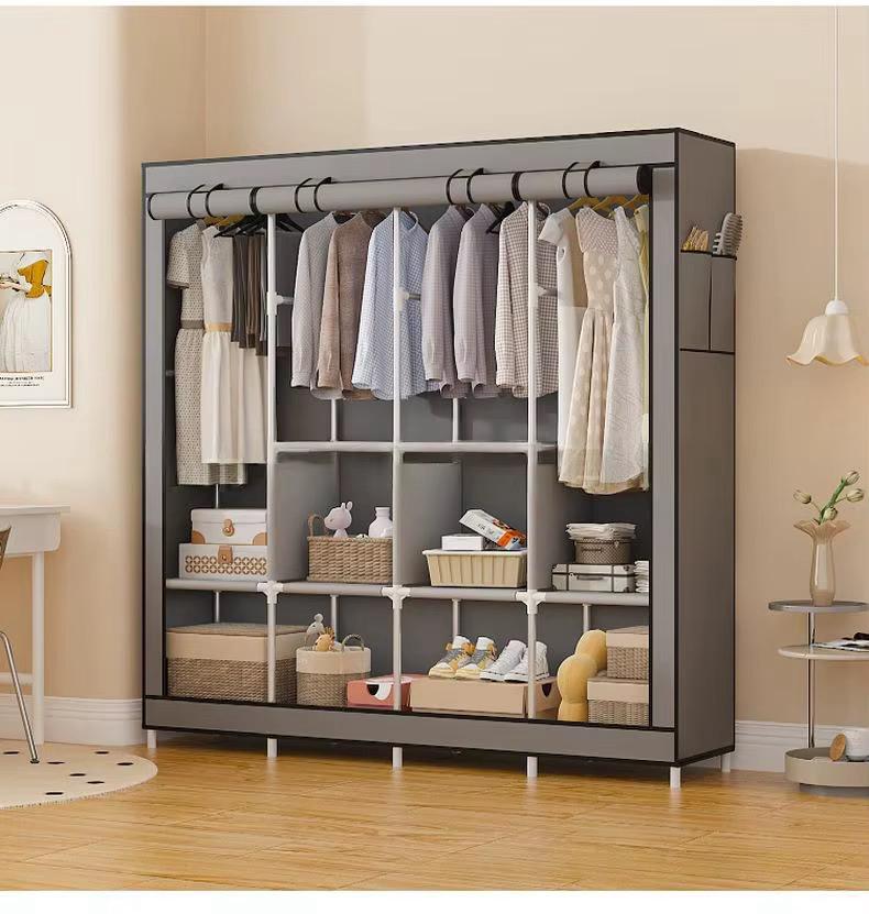 Armoire Penderie Portable XXL (105x45x170cm) - Structure Acier & Housse Anti-Poussière