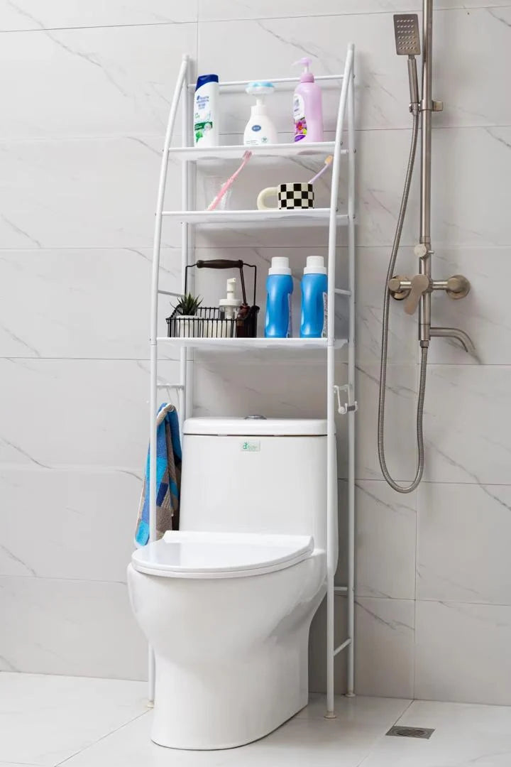 Étagère de Rangement WC & Machine à Laver - Gain de Place 3 Niveaux (Modèle Voilier)