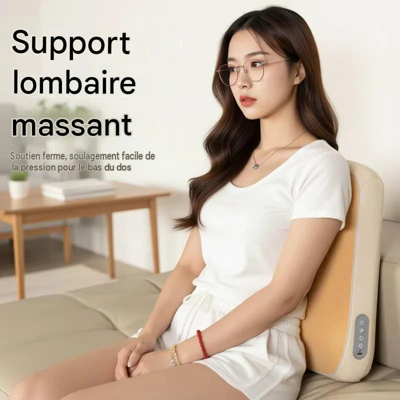 Coussin Massant Cervical & Lombaire MDHL (Sans Fil & Chauffant) - Massage Shiatsu 3D