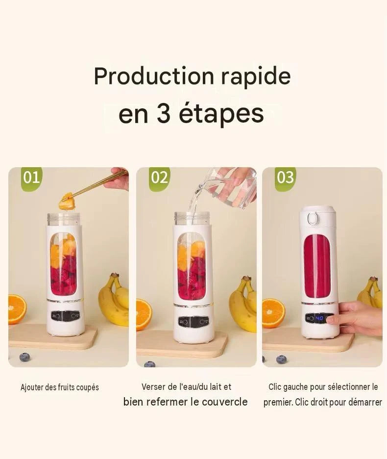 Mini Blender & Extracteur de Jus Portable MDHL (AJ-02) avec Écran LED Digital - Rechargeable USB