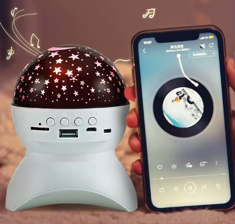 🌌 Projecteur Veilleuse Étoilée &amp; Enceinte Bluetooth MY-1990 – Ambiance Magique
